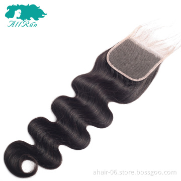 Hot Sale Good Reputation Swiss Lace 4x4 Natural Color 100% Brazilian Virgin Human Hair Body Wave 8"-20" Lace Closure